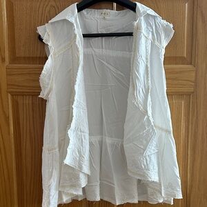 POL Women's White Ruffled Blouse